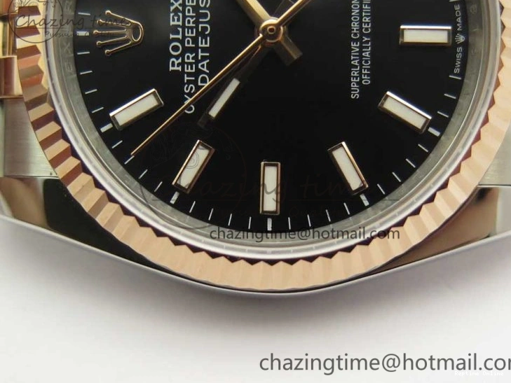 0506 EasyMatch DateJust 36mm 904 SS RG Wrapped 116231 GMF Black Dial on SS RG Wrapped Jubilee Bracelet A 3275